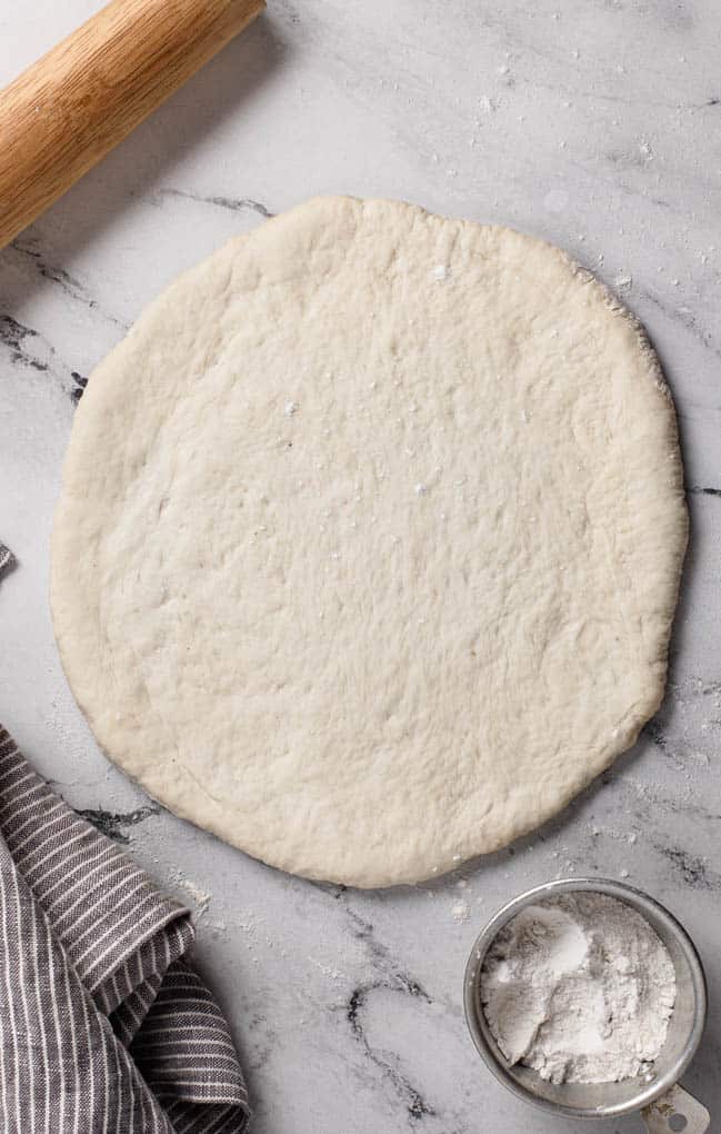 foolproof dough rolled into a circle