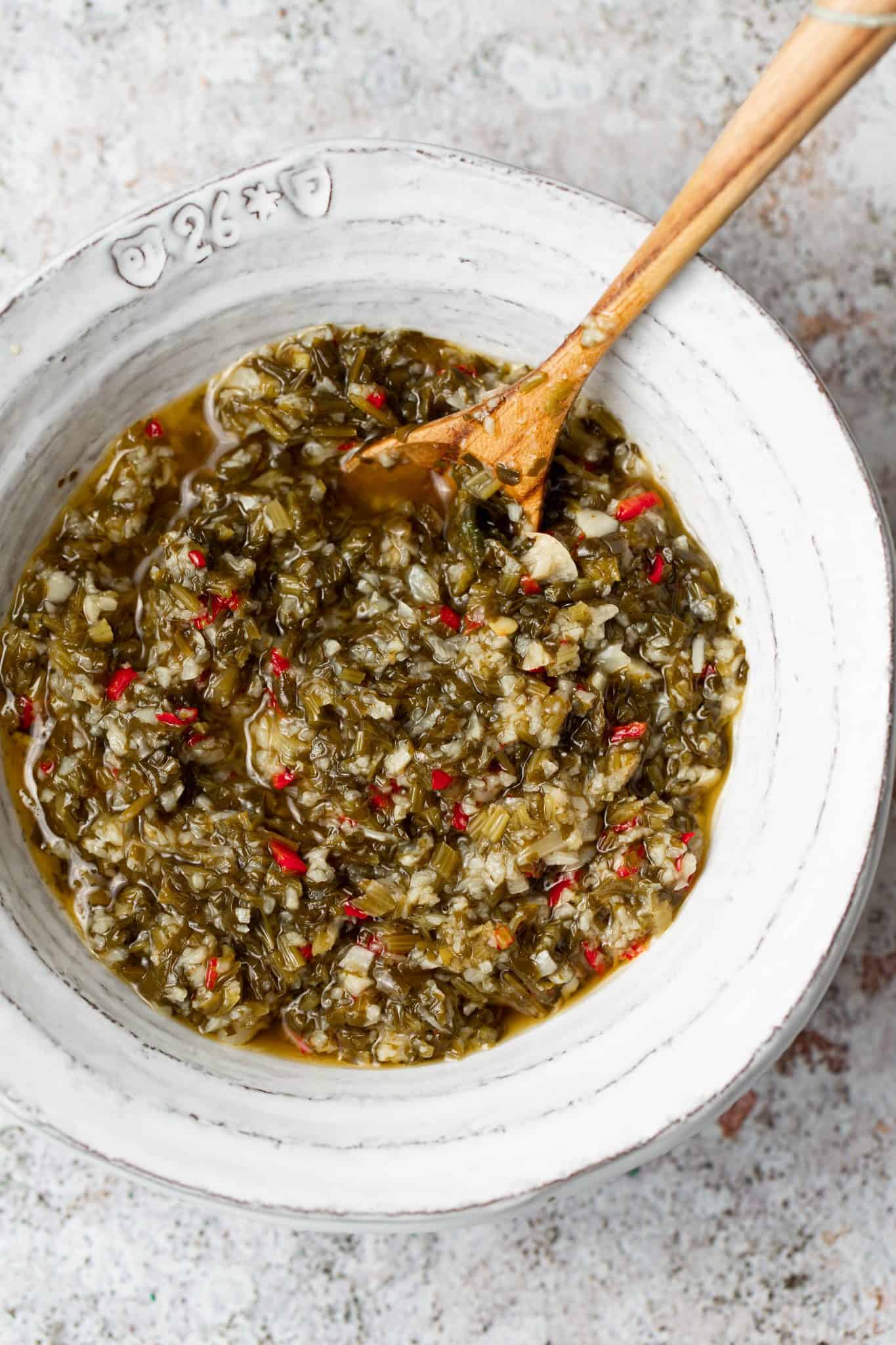 Magic Garlicky Green sauce addicted to Tahini