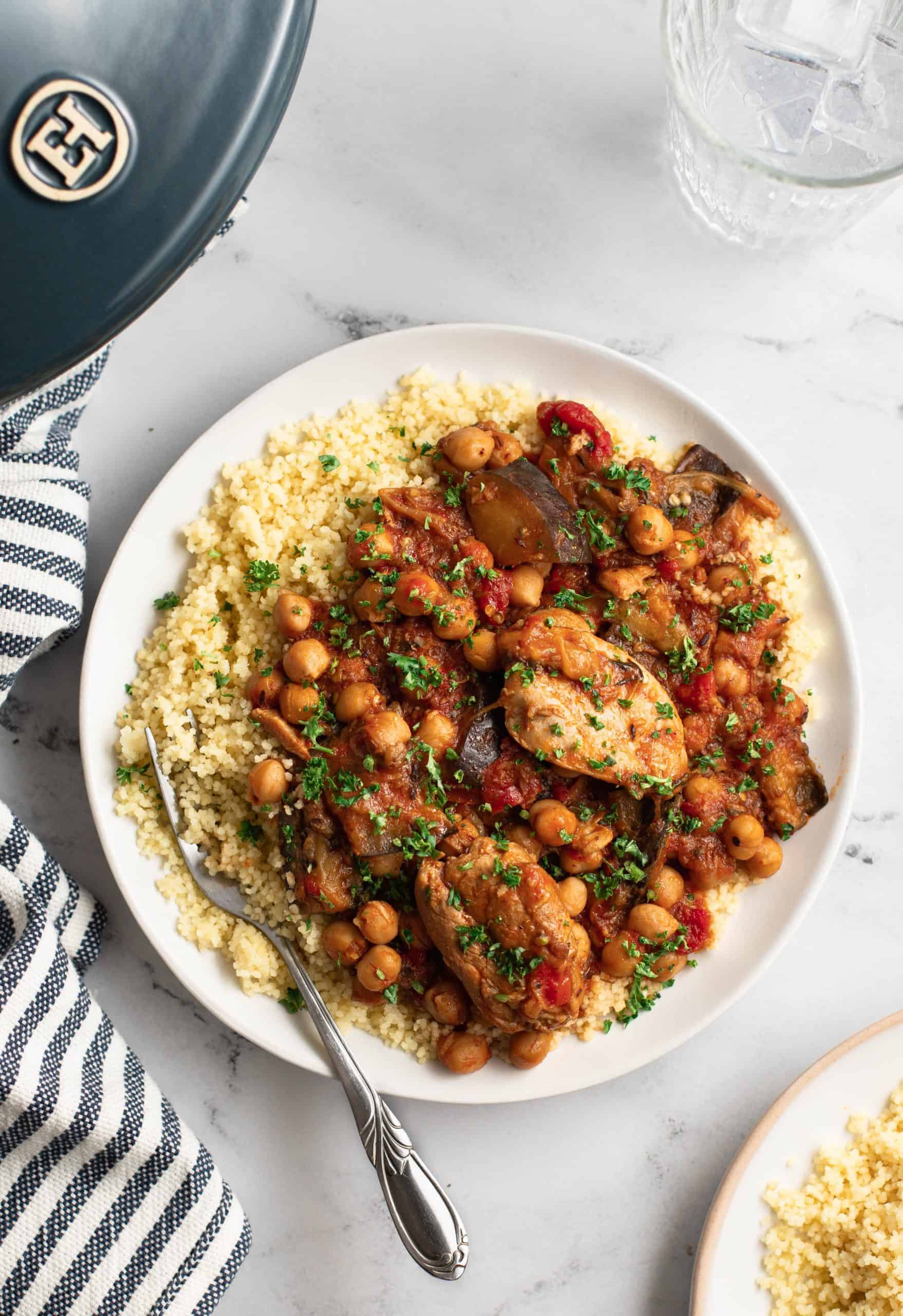 Chicken and eggplant tagine