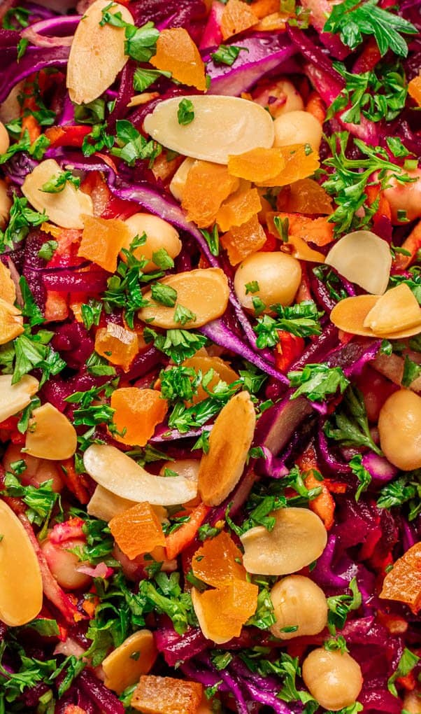 Close up of Winter Beetroot & Carrot Salad